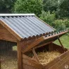 Kit Poulailler 3 poules Bois Confort toit plastique + Enclos