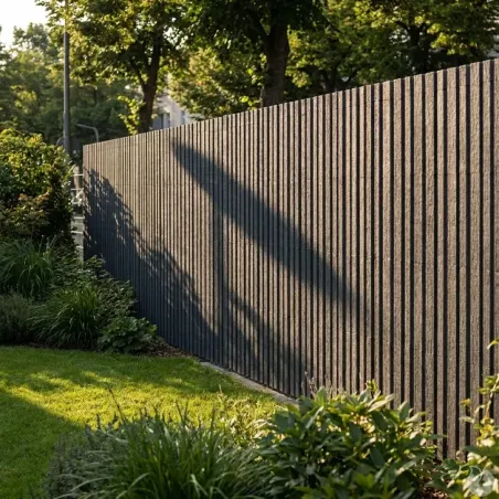 Canisse PVC occultant double face 1,5x3m gris - Kit complet avec fixation