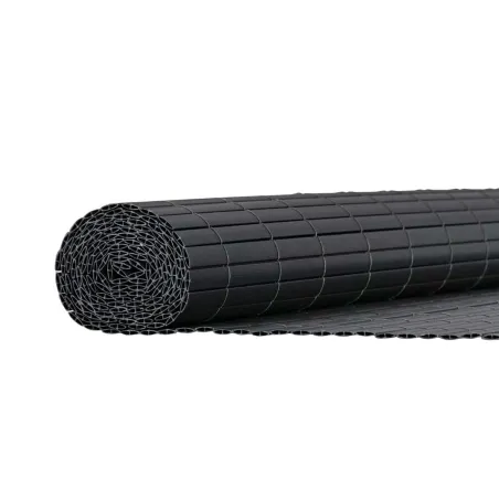 Canisse double face PVC occultant 1x5m gris - Kit complet avec fixation