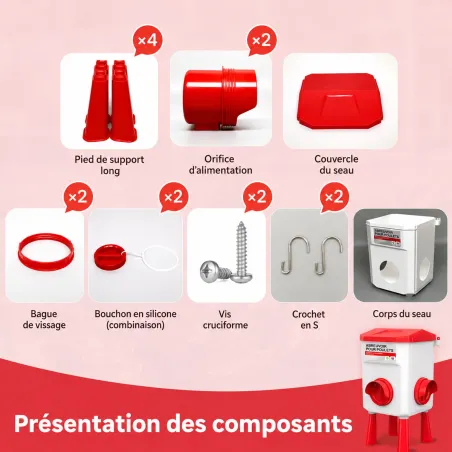 Kit mangeoire 12 kg + abreuvoir 11 L pour élevage poule