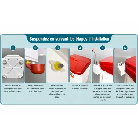 Kit mangeoire 12 kg + abreuvoir 11 L pour élevage poule