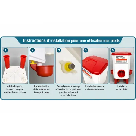 Kit mangeoire 12 kg + abreuvoir 11 L pour élevage poule