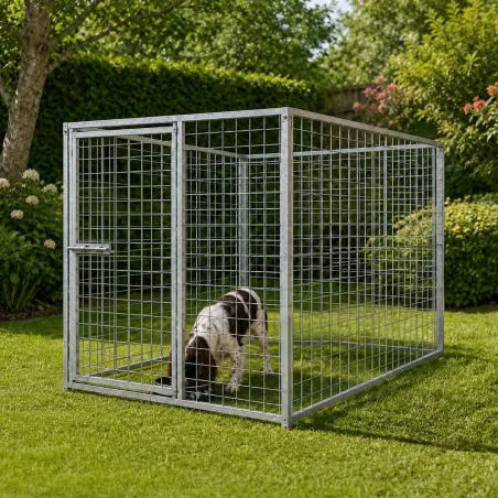 Kit chenil maille carrée avec panneaux 1,50 m et 2 m