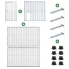 Kit chenil barreaux rectangulaire 1,50 x 2 m avec ouverture 1,50 m