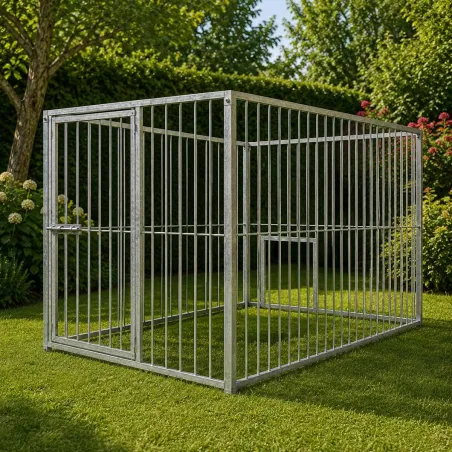 Kit chenil barreaux rectangulaire 1,50 x 2 m avec ouverture 1,50 m