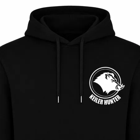 Sweat Keiler Hunter noir capuche coton logo 2