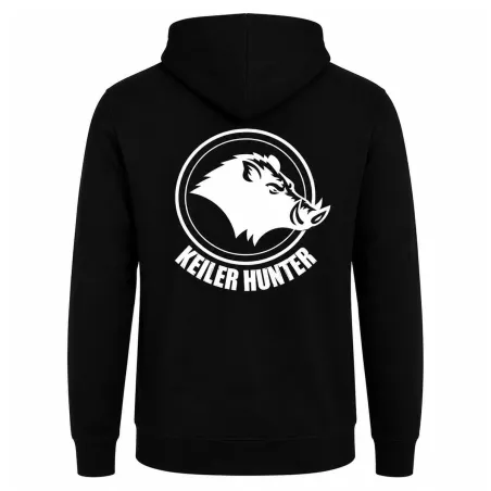 Sweat Keiler Hunter noir capuche coton logo 2