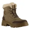 Bottines fourrées taupe effet peau de pêche fourrure synthétique