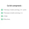 Kit chenil maille carrée avec porte et panneaux 2 m