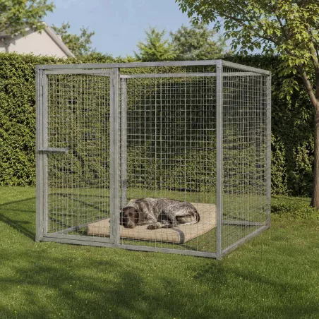 Kit chenil maille carrée avec porte et panneaux 2 m