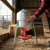 Lot de 2 Abreuvoirs poules et volailles métal galvanisé 30 L sur pieds