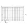 Kit clôture grillagée rigide 20 m - Hauteur 193 cm - Grillage soudé époxy