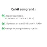 Kit de clôture grillagée rigide 40 m - Hauteur 153 cm - Panneaux galvanisés époxy