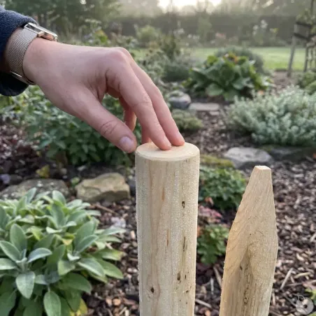 Lot de 20 Piquets en Châtaignier - Ø6cm x 2m pour Clôture