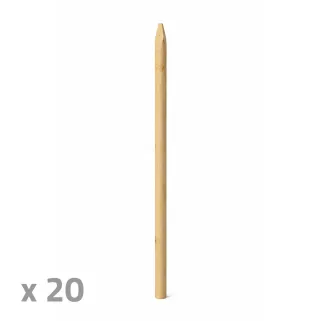 Lot de 20 piquets en châtaignier Ø6 cm - Longueur 1,5 m
