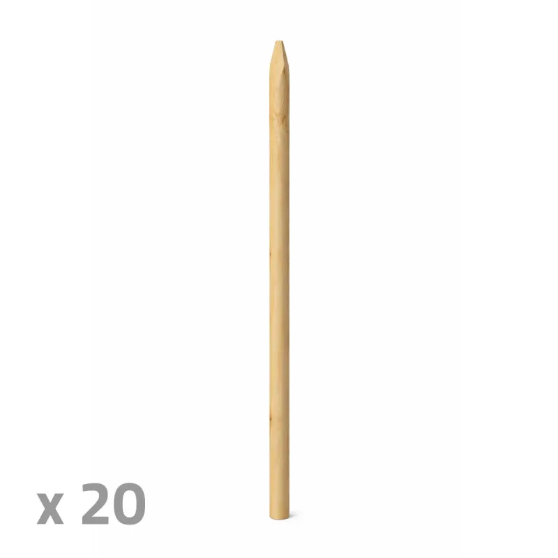 Lot de 20 piquets en châtaignier Ø6 cm - Longueur 1,5 m