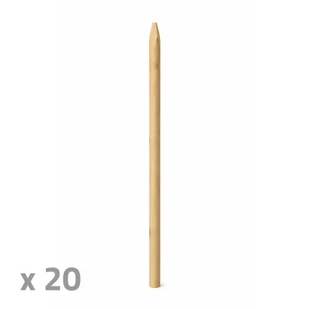 Lot de 20 piquets en châtaignier Ø6 cm - Longueur 1,5 m