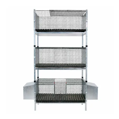 Kit complet 3 cages d'élevage lapin 102 X 50 X 190 cm