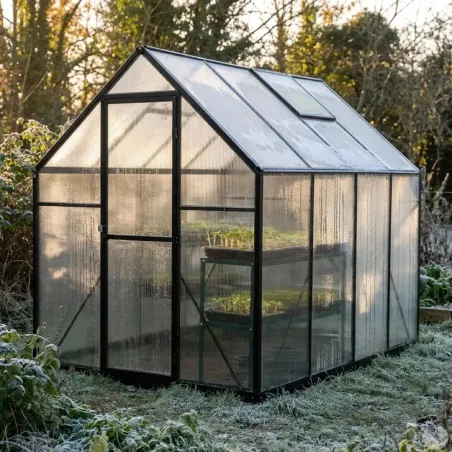 Serre de jardin en aluminium et polycarbonate 6,2 m² - 350x177x192 cm