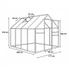 Serre de jardin en aluminium et polycarbonate 6,2 m² - 350x177x192 cm