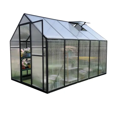 Serre de jardin en aluminium et polycarbonate 292x177x192 cm - Transparente avec protection UV