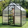 Serre de jardin aluminium 177x177x192 cm avec polycarbonate 4 mm