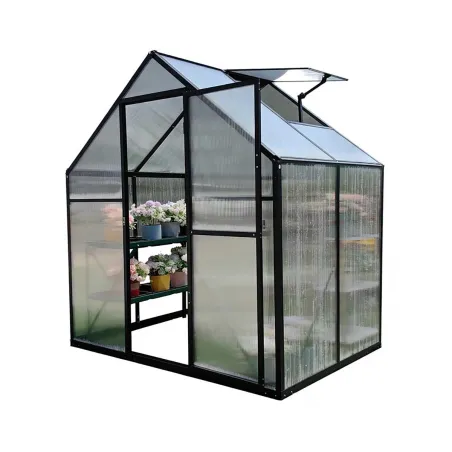 Serre de Jardin en Aluminium avec Polycarbonate 119x177x192cm - Transparente et Verte
