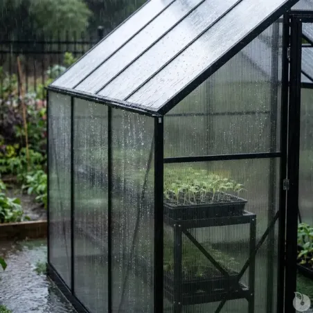 Serre de Jardin en Aluminium avec Polycarbonate 119x177x192cm - Transparente et Verte
