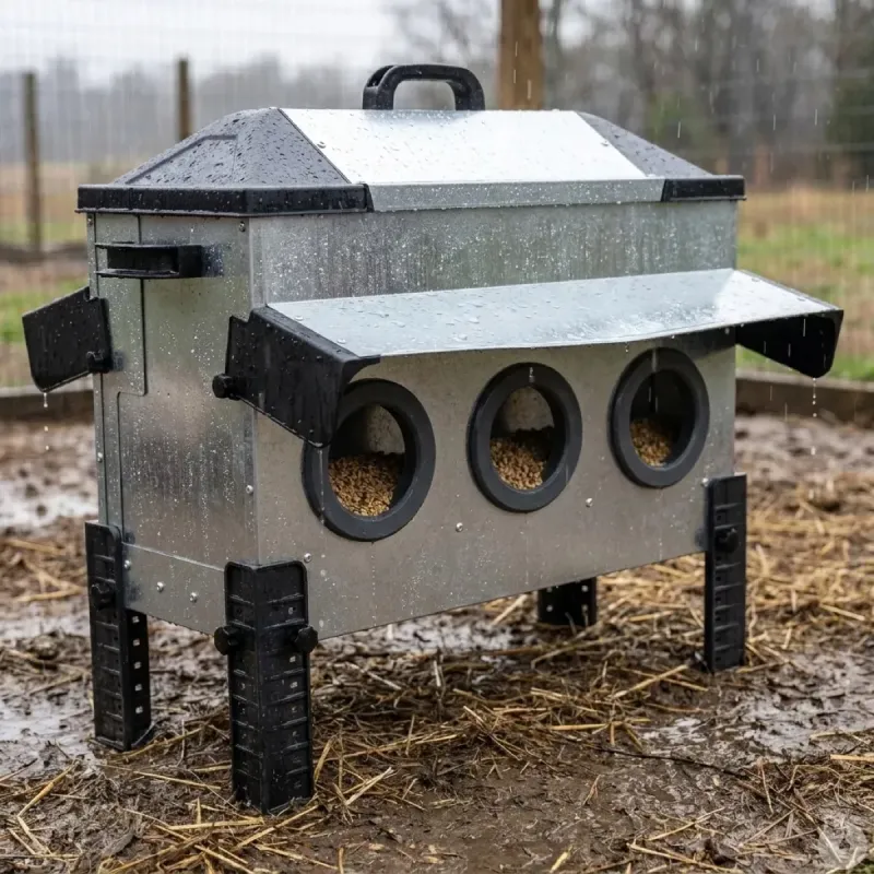 Mangeoire Robust 24kg acier galvanisé pour élevage bio