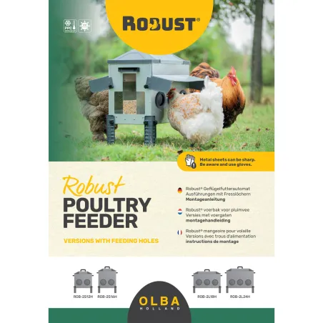 Mangeoire Robust® en Acier Galvanisé - 24kg avec Ouvertures Intelligentes
