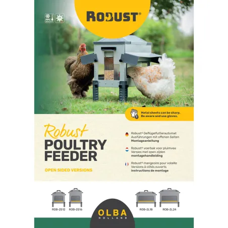 Mangeoire Robust® Grande Ouverture 18kg - Acier Galvanisé pour Volailles et Palmipèdes