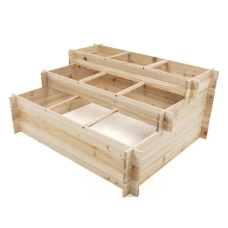 Lot de 3 carrés potager bois de sapin avec géotextile