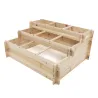 Lot de 3 carrés potager bois de sapin avec géotextile