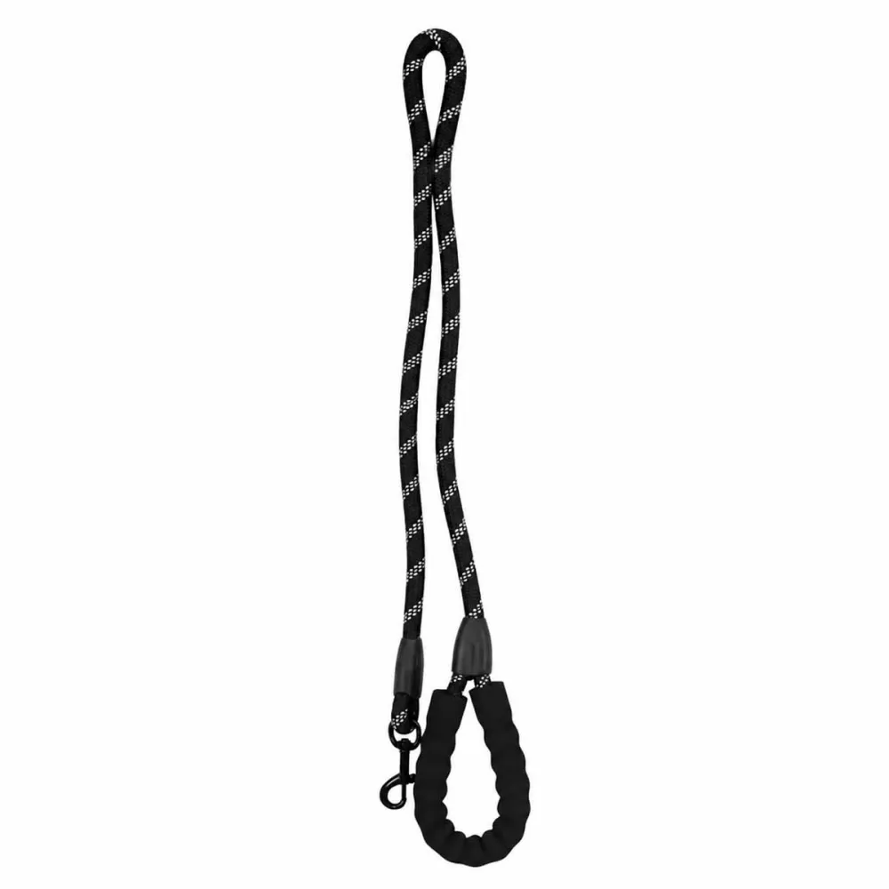 Laisse nylon réfléchissante noire 120 cm