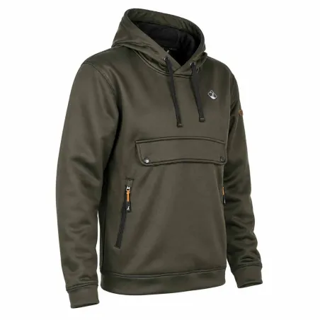Sweat à capuche kaki Percussion | Doublé polaire résistant