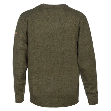 Pull col V kaki 70% acrylique 30% laine - Maille douce mixte