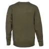 Pull col V kaki 70% acrylique 30% laine - Maille douce mixte