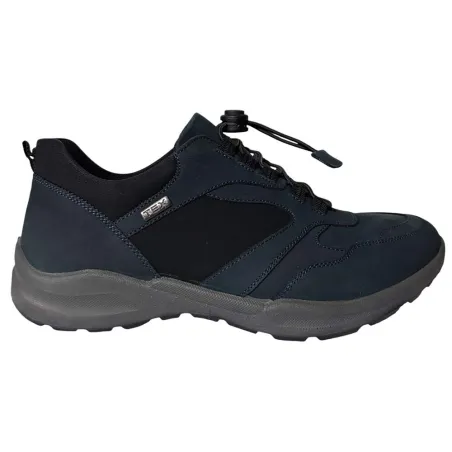 Baskets Duru cuir bleu marine imperméables fermeture élastique