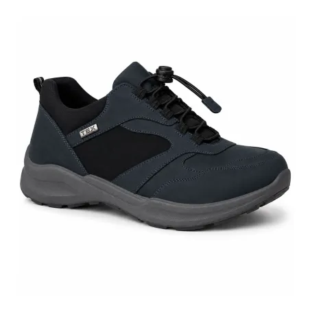 Baskets Duru cuir bleu marine imperméables fermeture élastique