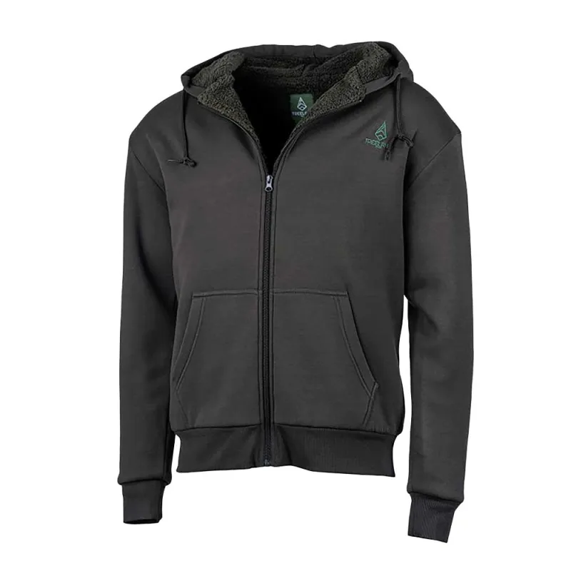 Sweat à capuche zippé vert Treeland polaire 100% polyester
