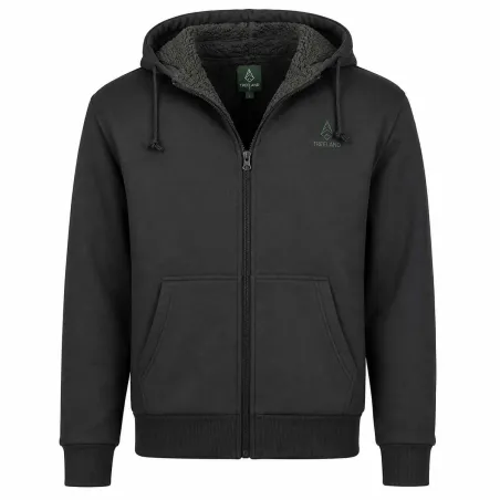 Sweat à capuche zippé vert Treeland polaire 100% polyester