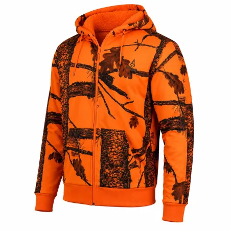 Sweat Capuche Zippé Treeland Fluo Camo Polaire 100% Polyester