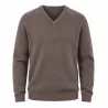 Pull Vincennes col V brun