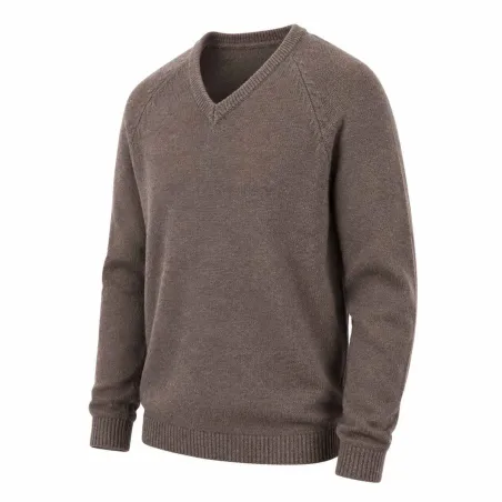 Pull Vincennes col V brun