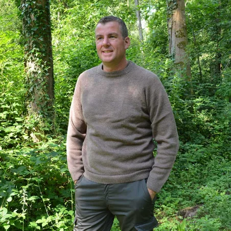 Pull Roanne col rond brun
