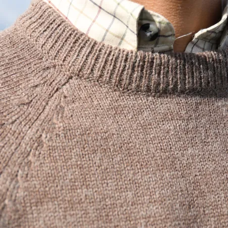 Pull Roanne col rond brun