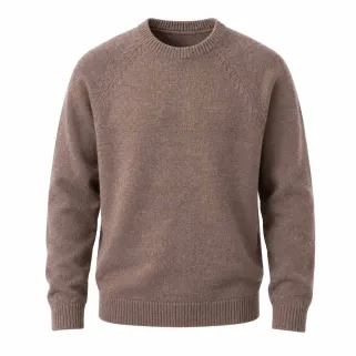 Pull Roanne col rond brun