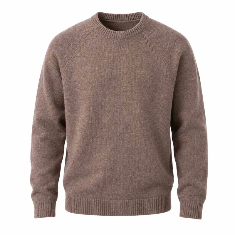 Pull Roanne col rond brun