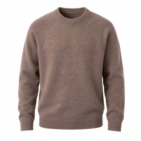 Pull Roanne col rond brun