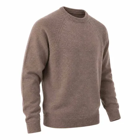 Pull Roanne col rond brun